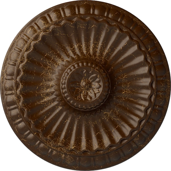 Ekena Millwork Linus Ceiling Medallion, Hand-Painted Root Beer Crackle, 11 1/4"OD x 1 1/8"P CM11LIRBC - main